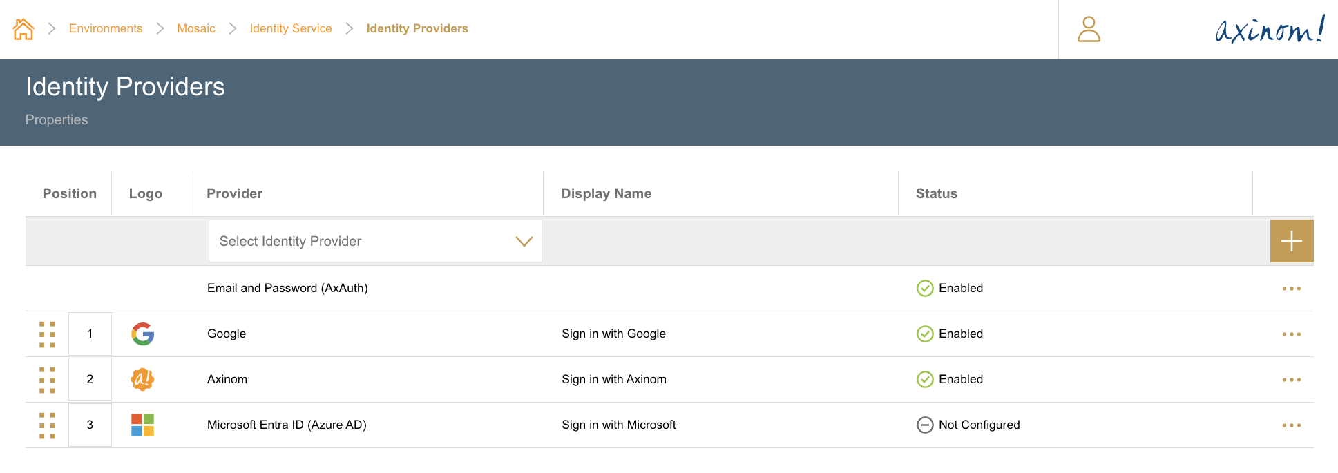 Identity Provider Settings