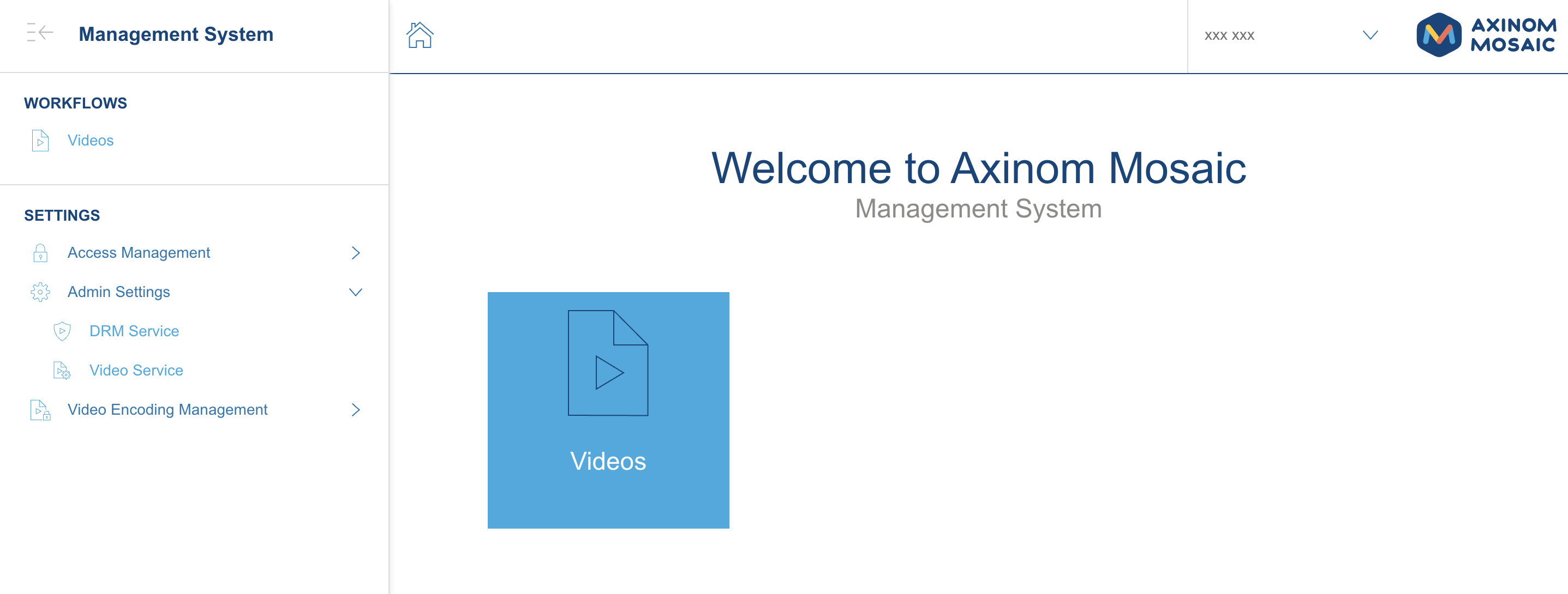 Admin Settings in the Management System navigation