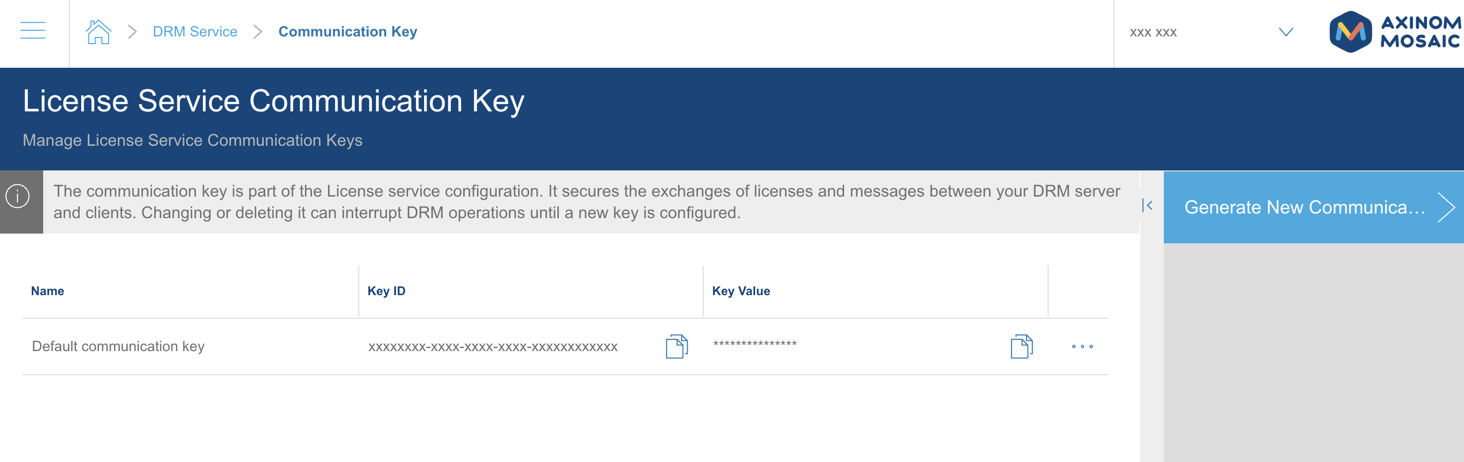 The Communication Key page