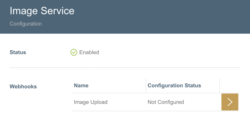 Image Service Webhook Settings